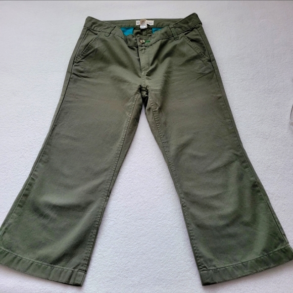Old Navy | Y2K Cropped Brushed Cotton Pants | Ladies 2 Low Rise Olive Gr… - Picture 12 of 12